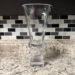 ROYAL KRONA Crystal Glass Vase 10” Made In Sweden Heavy!